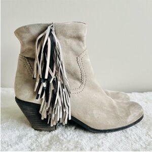 Fringe Suede Ankle Boots
